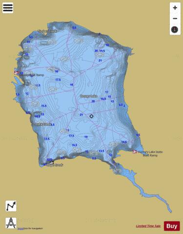 Henrys Lake depth contour Map - i-Boating App