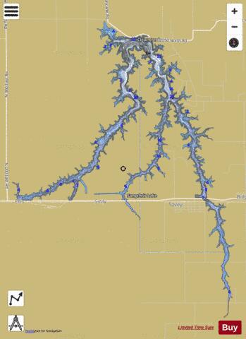 Sangchris Lake depth contour Map - i-Boating App