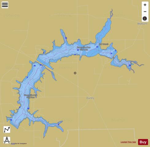Greenville New City Lake / Governor Bond Lake depth contour Map - i-Boating App