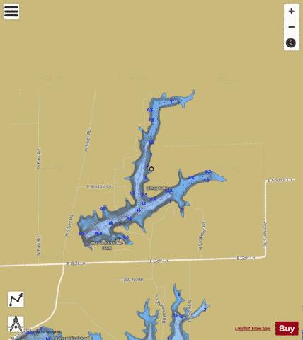 Borah Lake depth contour Map - i-Boating App