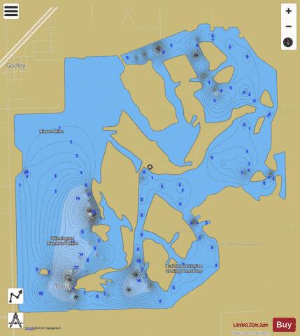 Braidwood Lake depth contour Map - i-Boating App
