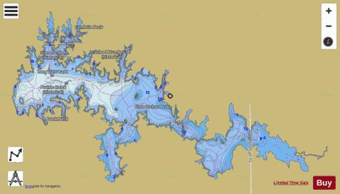 Lake Crab Orchard depth contour Map - i-Boating App
