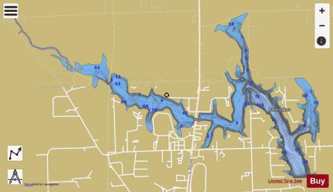 Paris East Lake depth contour Map - i-Boating App