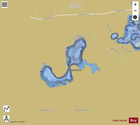 Hogback Lake depth contour Map - i-Boating App