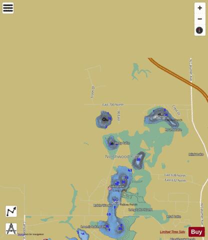 Moss Lake depth contour Map - i-Boating App