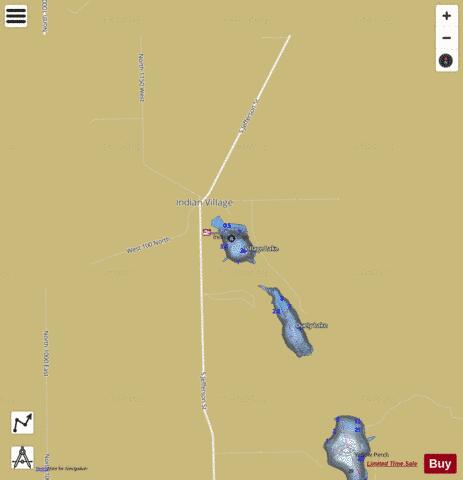 Village Lake depth contour Map - i-Boating App