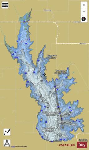 Coffee County Lake / Wolf Creek Reservoir depth contour Map - i-Boating App