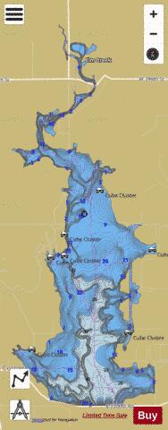 Cygnes Lake depth contour Map - i-Boating App