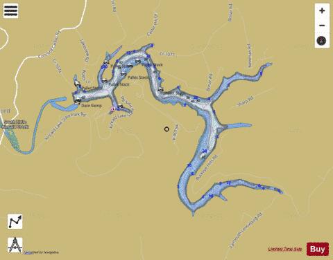 Kincaid Lake depth contour Map - i-Boating App