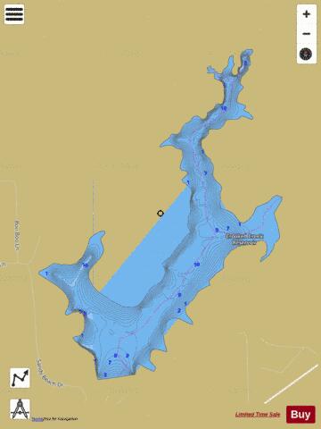 Crooked Creek Reservoir depth contour Map - i-Boating App