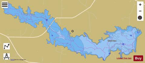 Grand Bayou Reservoir depth contour Map - i-Boating App
