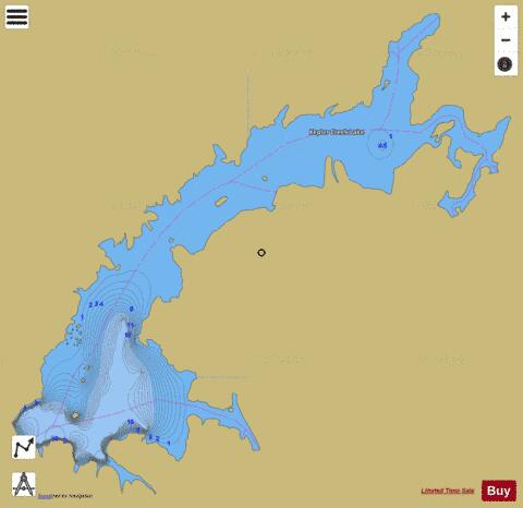 Lake Kepler Creek depth contour Map - i-Boating App