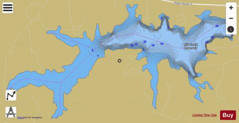 Mill Creek Reservoir depth contour Map - i-Boating App