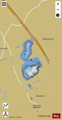 Blood Pond depth contour Map - i-Boating App