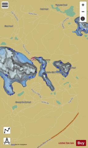 Little Cliff Pond depth contour Map - i-Boating App