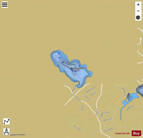 Long Sought For Pond depth contour Map - i-Boating App