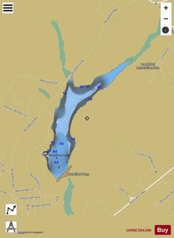 Broadford Lake depth contour Map - i-Boating App