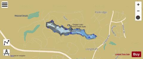 Clopper Lake depth contour Map - i-Boating App