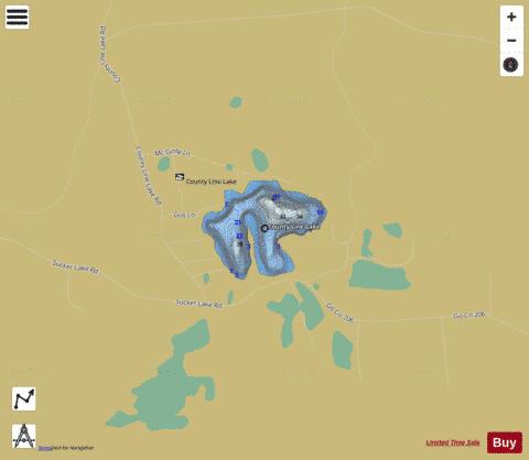 County Line Lake,  ,Ontonagon depth contour Map - i-Boating App