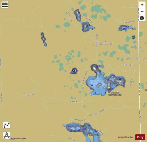 Crater Lake ,Oscoda depth contour Map - i-Boating App