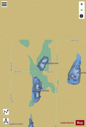 Cunningham Lake ,Charlevoix depth contour Map - i-Boating App