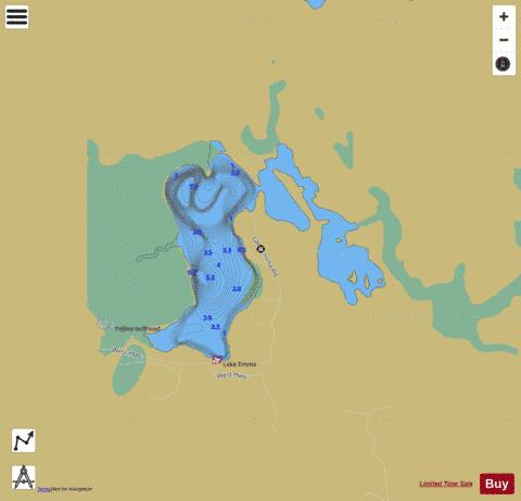 Emma  Lake ,Presqueisle depth contour Map - i-Boating App