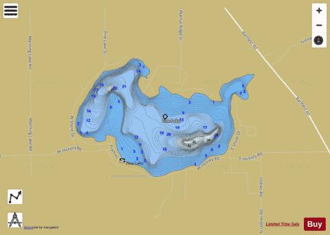 Fine Lake ,Barry depth contour Map - i-Boating App