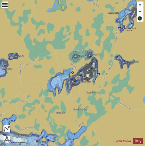 Little Oxbow Lake depth contour Map - i-Boating App