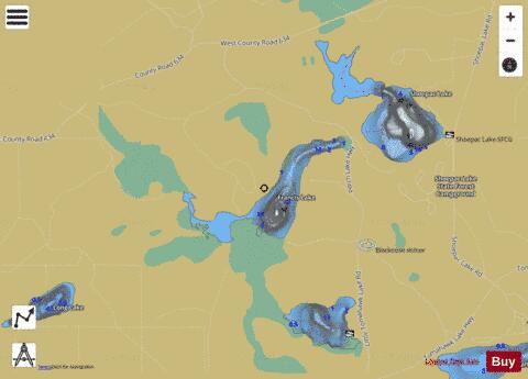 Francis Lake ,Presqueisle depth contour Map - i-Boating App
