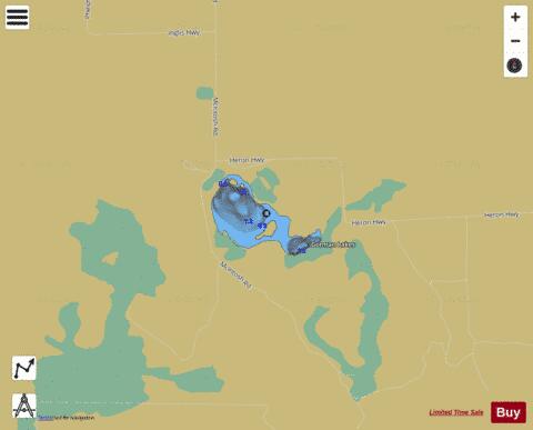 Gorman Lakes ,Presqueisle depth contour Map - i-Boating App