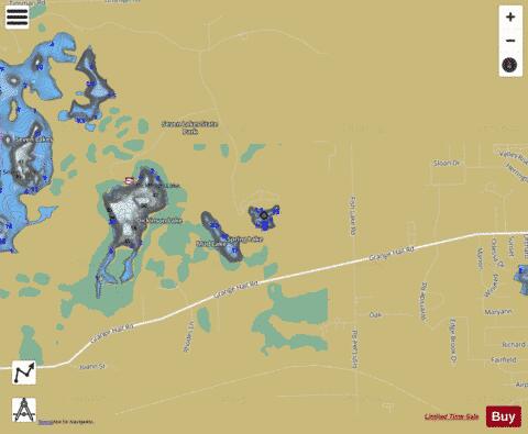 Gravel Pit ,Oakland depth contour Map - i-Boating App