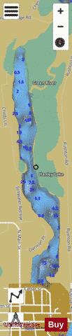Hanley Lake ,Antrim depth contour Map - i-Boating App
