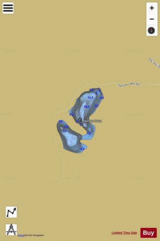 Harlow Lake depth contour Map - i-Boating App
