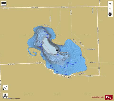 Hutchins Lake ,Allegan depth contour Map - i-Boating App
