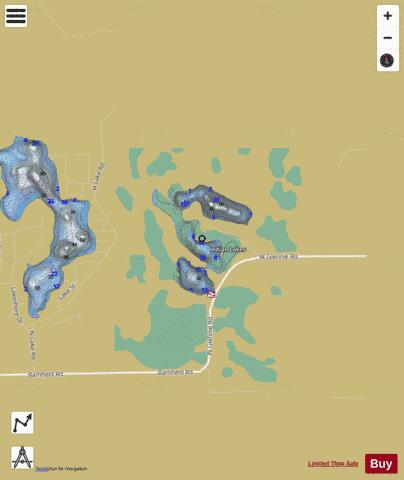 Indian Lakes, Alcona depth contour Map - i-Boating App