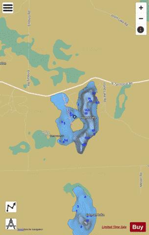 Island Lake ,Washtenaw depth contour Map - i-Boating App