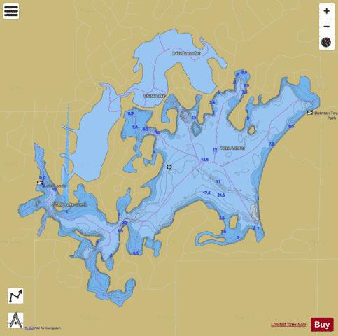 Lake Lancer depth contour Map - i-Boating App
