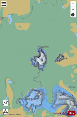 Little Au Sable Lake ,Ogemaw depth contour Map - i-Boating App