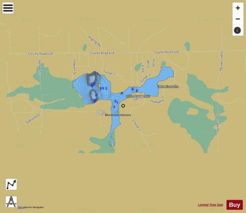 Little Brush Lake ,Montmorency depth contour Map - i-Boating App