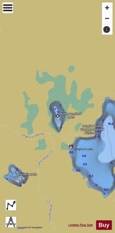 Little Langford Lake Gogebic depth contour Map - i-Boating App