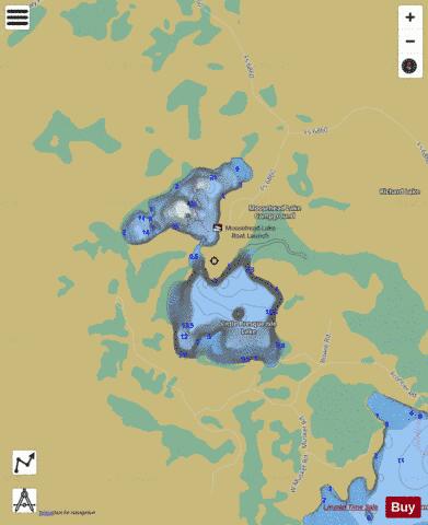 Little Presque Isle Lake ,Gogebic depth contour Map - i-Boating App