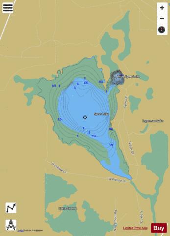 Little Syers Lake ,Lake depth contour Map - i-Boating App