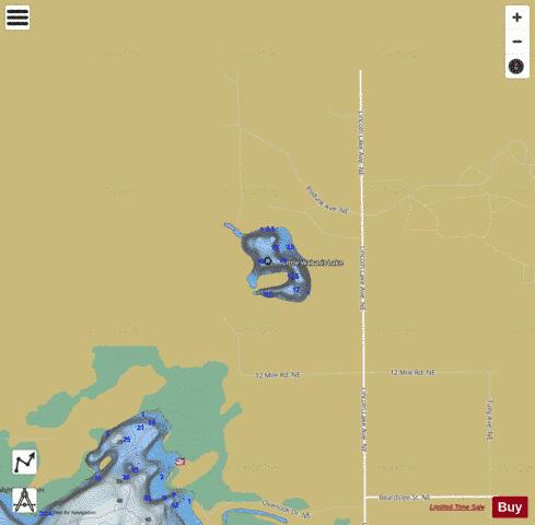 Little Wabasis Lake depth contour Map - i-Boating App