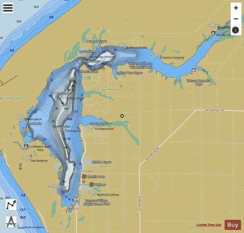 Hamline Lake depth contour Map - i-Boating App