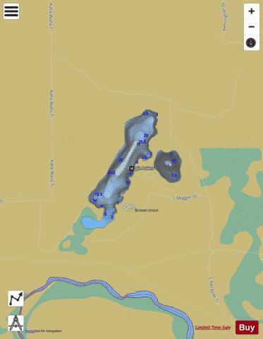 Maggie Lakes depth contour Map - i-Boating App