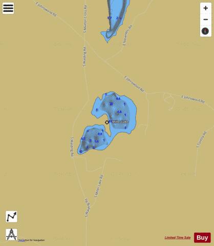 Miller Lake depth contour Map - i-Boating App