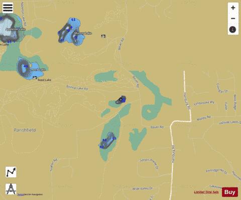 Teahan Lake depth contour Map - i-Boating App