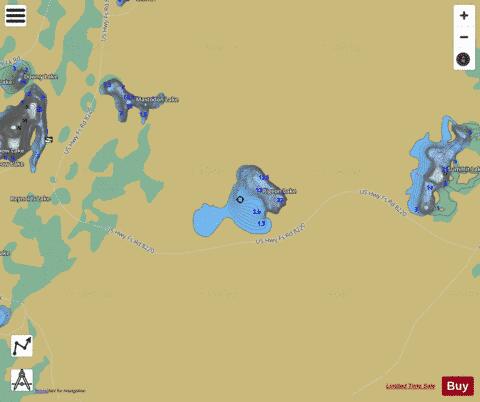 Pigeon Lake depth contour Map - i-Boating App