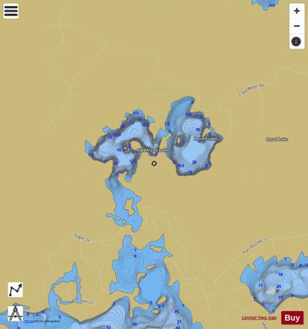 Record + Mud Lake depth contour Map - i-Boating App