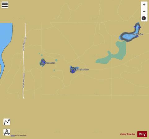 Snowplow Lake depth contour Map - i-Boating App